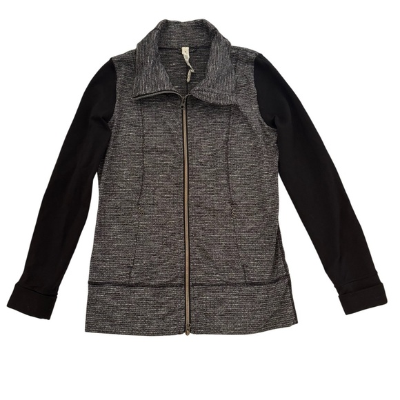 Lululemon Daily Yoga Jacket Coco Pique‎ Zip-Up Jacket, Black/Black, Size 6 - Picture 8 of 15